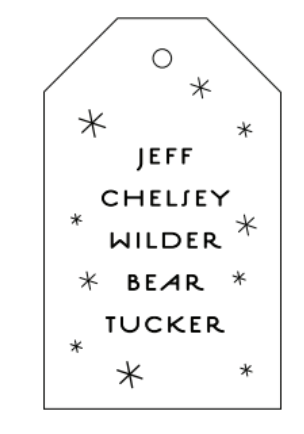 Letterpress Gift Tag Family 7
