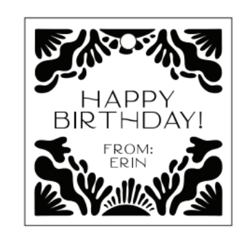 Letterpress Gift Tag Birthday 12