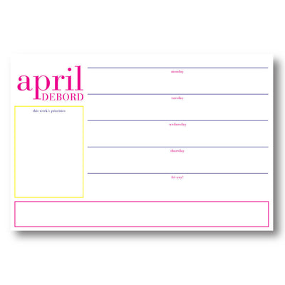 Custom Weekly Desk Planner