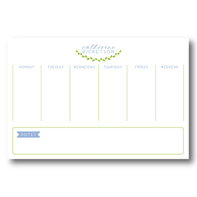 Custom Weekly Desk Planner