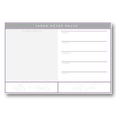 Custom Weekly Desk Planner