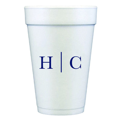 Personalized Styrofoam Cup Monogram Party