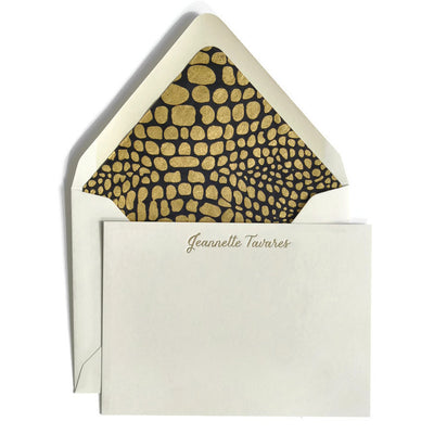 Grey and Gold Letterpress Notecard. Shop small. Shop local. Charlotte