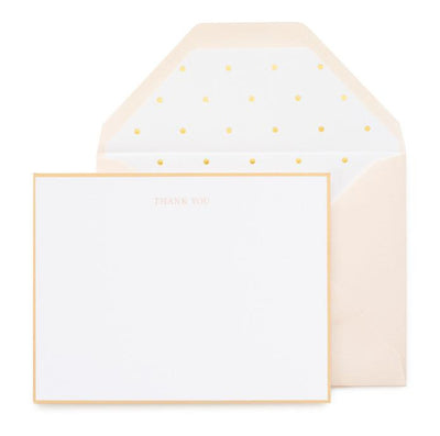 Blush pink and gold thank you notes. Shop stationery at paper twist in charlotte