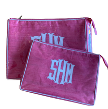 Load image into Gallery viewer, Pink Travel Bag with Embroidered Monogram