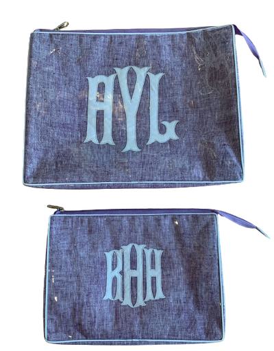 Lavender Travel Bag with Embroidered Monogram