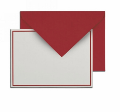 Bordered Notecards Red