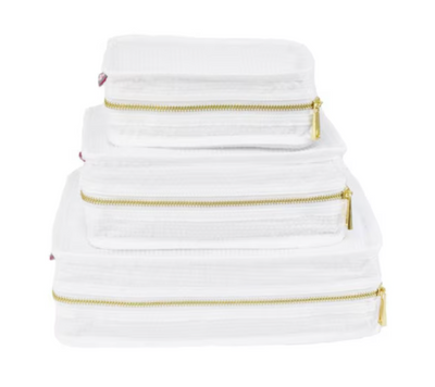 White Searsucker Packing Cubes