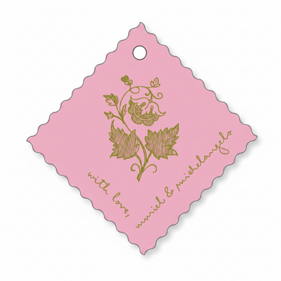 Engraved Squiggle Die Cut Gift Tag