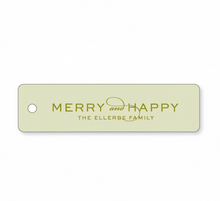 Load image into Gallery viewer, Engraved Merry &amp; Happy Gift Tag