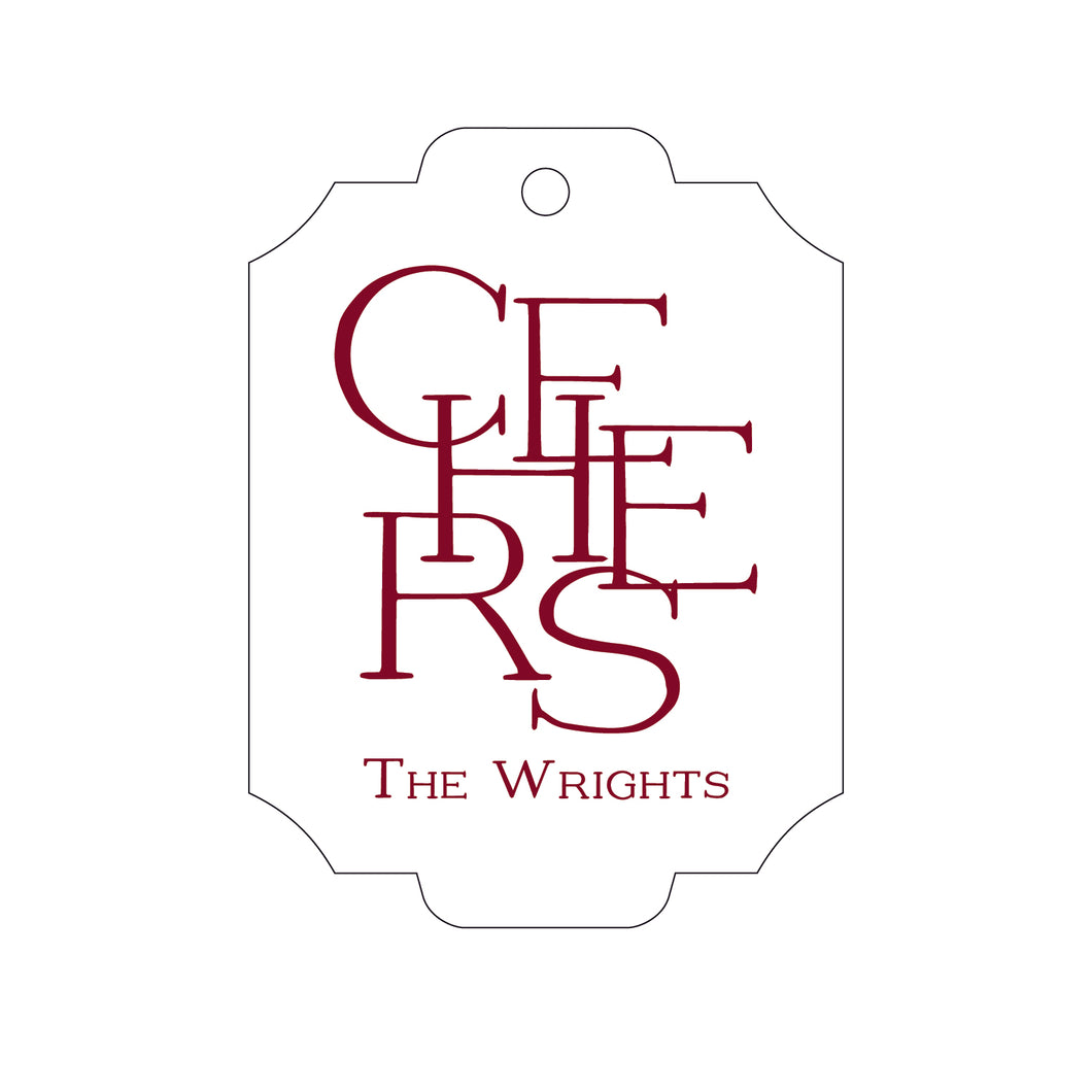 Letterpress Gift Tag Cheers 11