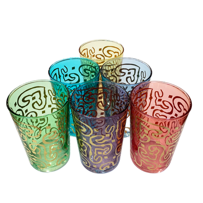 Colored Swirl Tea Glasses