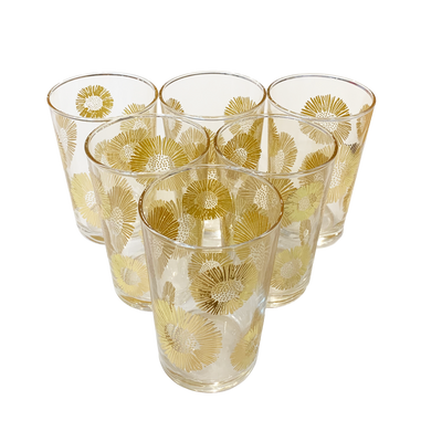 Gold Sunflower Tea Glasses