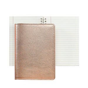 Leather Refillable Notebook 7" Metallic
