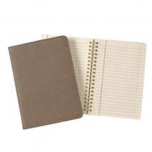 Load image into Gallery viewer, taupe tan brown leather notebook journal business monogram charlotte southern