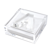 Load image into Gallery viewer, Lucite Acrylic Initial Letter Paper Weight Cocktail Napkin Holder