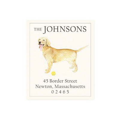 Custom Sticker Return Address Label Dog Retriever Charlotte papertwist desk gifts stationary