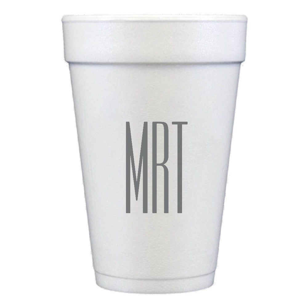 Personalized Styrofoam Cup Monogram Party