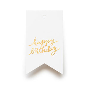 Gold Foil Birthday Gift Tag