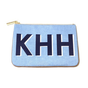 Barrington Large Monogram Zippered Pouch Shop Small Dallas Charlotte Local Gift
