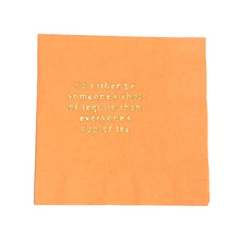 Load image into Gallery viewer, Cocktail Napkins in orange with gold ink. Shop entertaining essentials at paper twist in charlotte