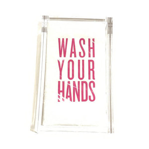 Pink Wash Your Hands Guest Towels Acrylic
