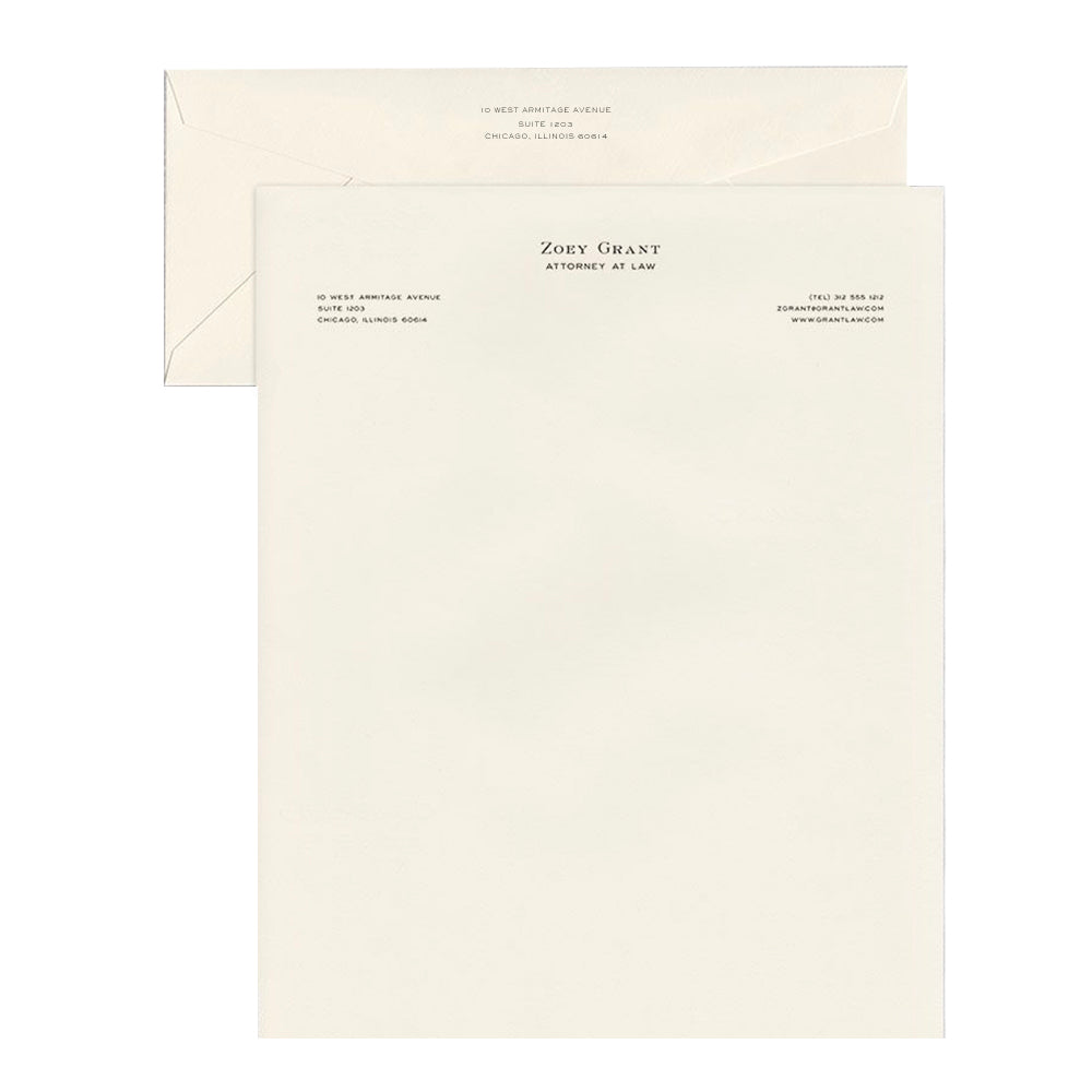 Custom lettersheet stationery. Business correspondence