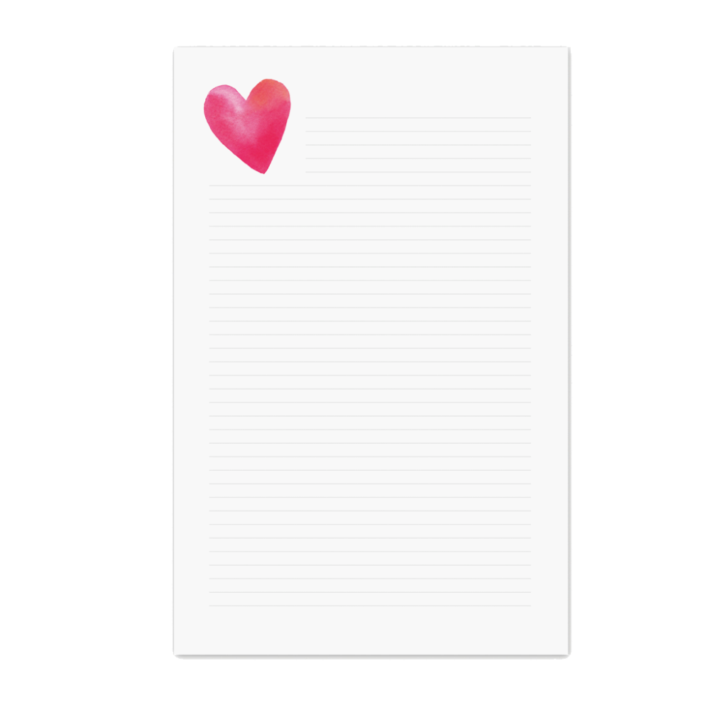 Personalized Stationery Stationary Notepad Desk Accessories Heart Love Shop Small Local Charlotte