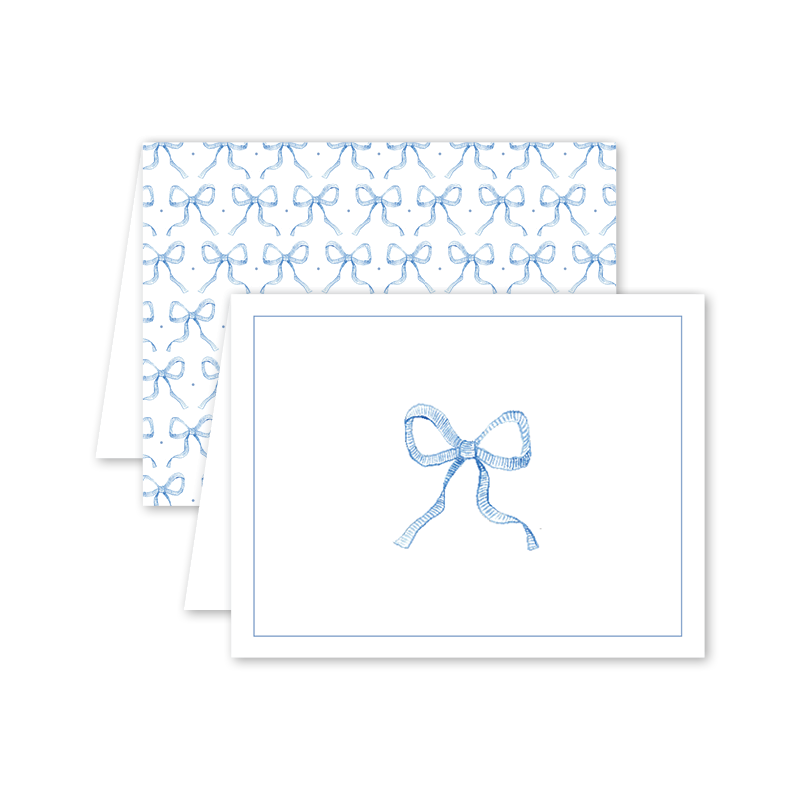 Boxed Notes Blue Bow