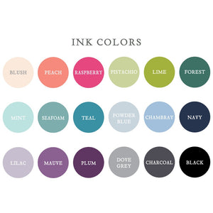 Personalized Petite Notecard Ink Colors