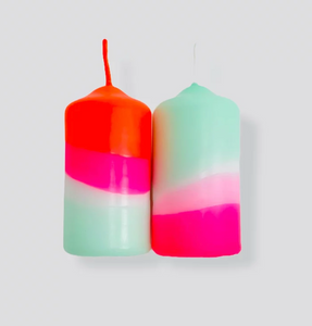 Dip Dye Neon Candles Set of 2