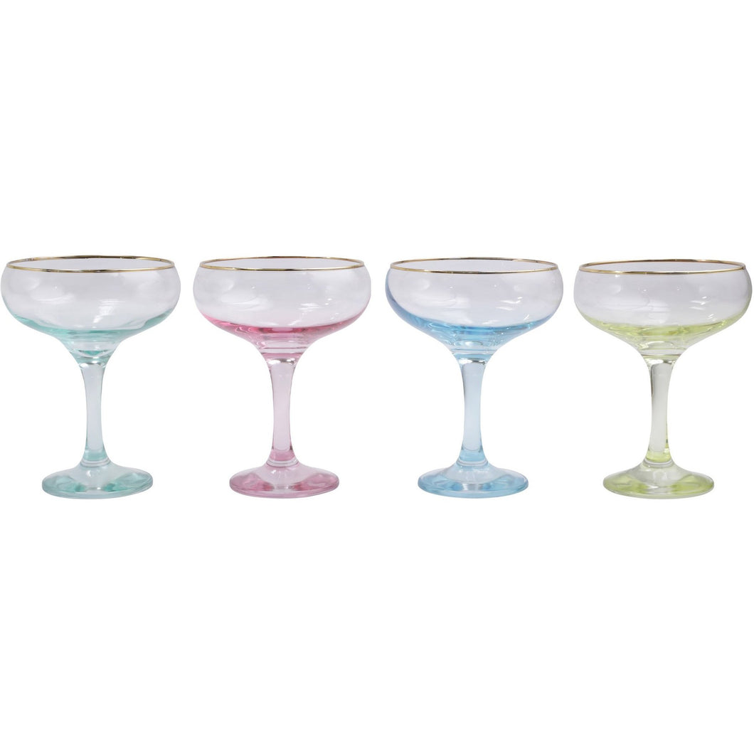 Rainbow Coupe Champagne Glasses