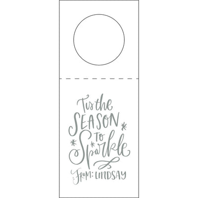 Holiday Tis the Season Bottle Tag Personalized Letterpress Shop Small Charlotte