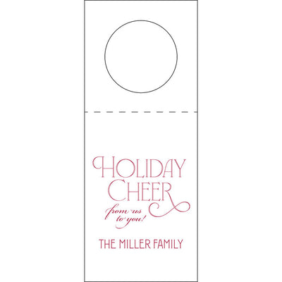 Holiday Cheer Bottle Tag Personalized Letterpress Shop Small Charlotte