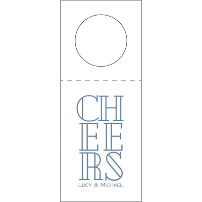 Cheers Bottle Tag Personalized Letterpress Shop Small Charlotte