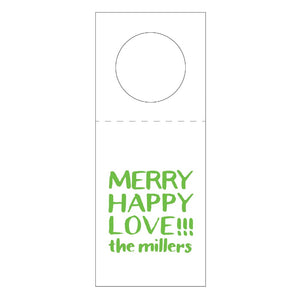 Holiday Merry Happy Love Bottle Tag Personalized Letterpress Shop Small Charlotte