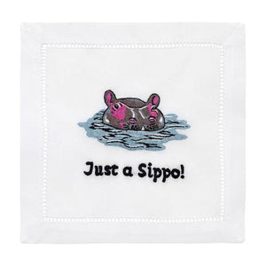 Hippo Linen Coaster