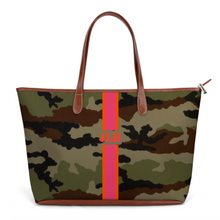 Load image into Gallery viewer, camouflage camo leather tote bag travel pink gift charlotte papertwist