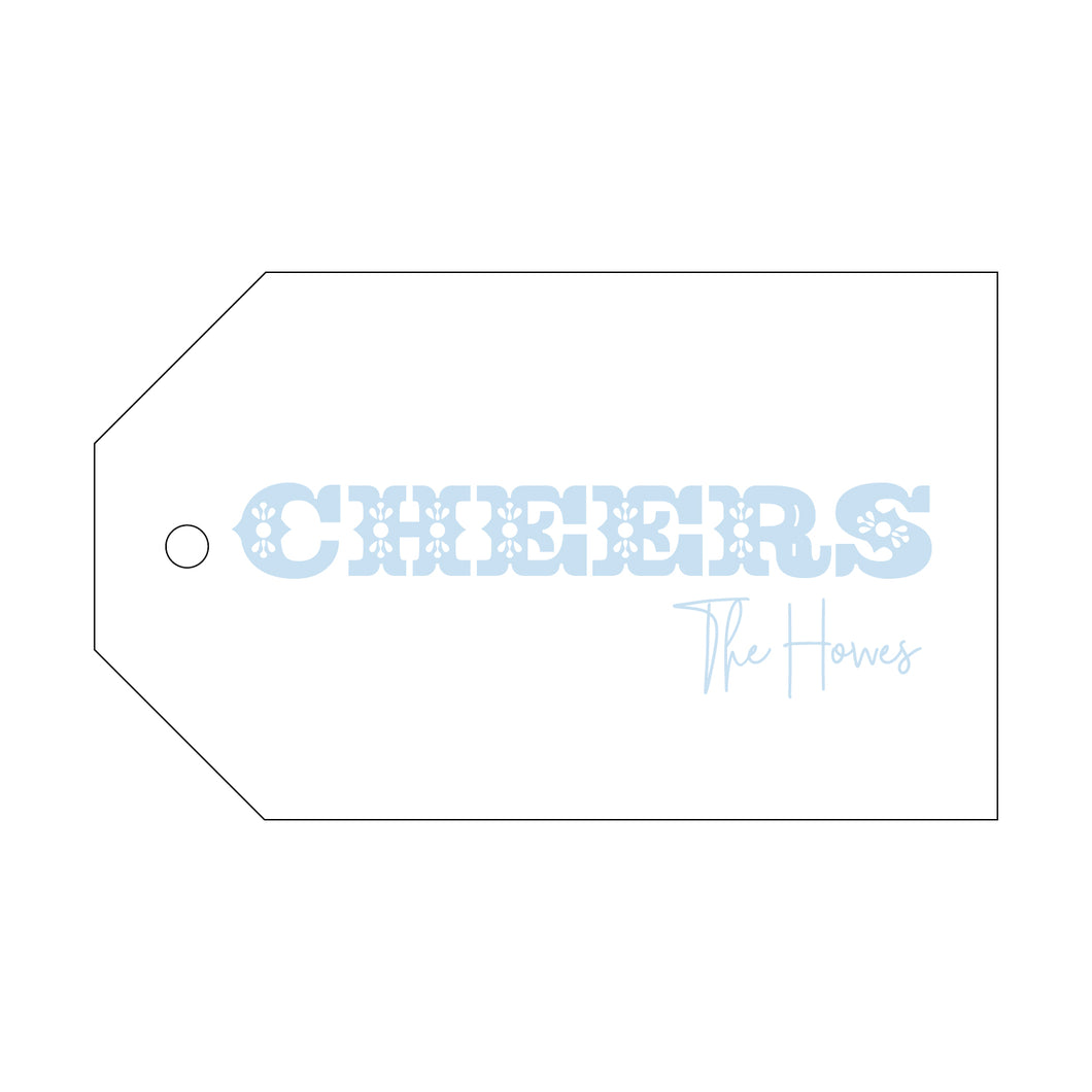 Letterpress Gift Tag Cheers 8